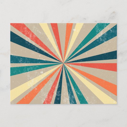 Kleurrijke Retro Rainbow Sunburst Feestdagenkaart (Voorkant)