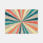 Kleurrijke Retro Rainbow Sunburst Fleece Deken (Voorkant (Horizontaal))