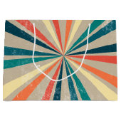 Kleurrijke Retro Rainbow Sunburst Groot Cadeauzakje (Voorkant)