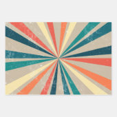 Kleurrijke Retro Rainbow Sunburst Inpakpapier Vel (Voorkant)