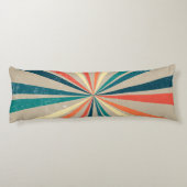 Kleurrijke Retro Rainbow Sunburst Lichaamskussen (Achterkant)