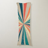 Kleurrijke Retro Rainbow Sunburst Lichaamskussen (Voorkant Verticaal)