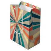 Kleurrijke Retro Rainbow Sunburst Medium Cadeauzakje (Achterkant Gekanteld)