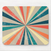 Kleurrijke Retro Rainbow Sunburst Muismat (Voorkant)
