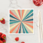 Kleurrijke Retro Rainbow Sunburst Servet (Insitu)