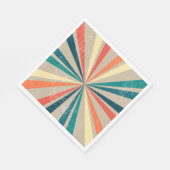 Kleurrijke Retro Rainbow Sunburst Servet (Hoek)