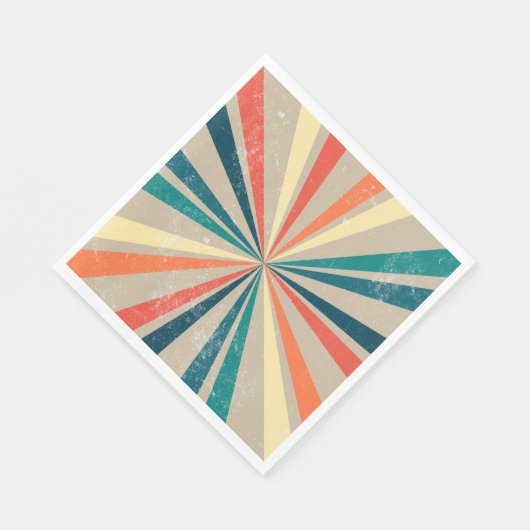 Kleurrijke Retro Rainbow Sunburst Servet (Hoek)