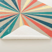 Kleurrijke Retro Rainbow Sunburst Sherpa Deken (3/4)