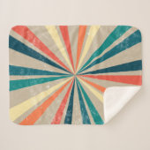 Kleurrijke Retro Rainbow Sunburst Sherpa Deken (Voorkant (horizontaal))
