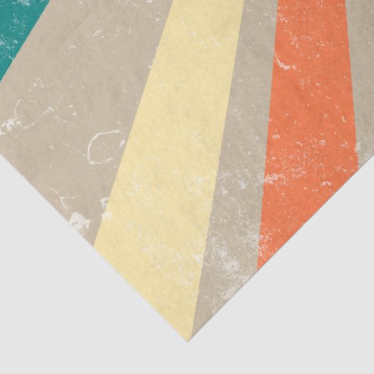 Kleurrijke Retro Rainbow Sunburst Tissuepapier (Detail)