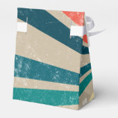 Kleurrijke Retro Rainbow Sunburst Weddenschap Bedankdoosjes (Achterkant)