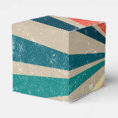 Kleurrijke Retro Rainbow Sunburst Weddenschap Bedankdoosjes (Achterkant)