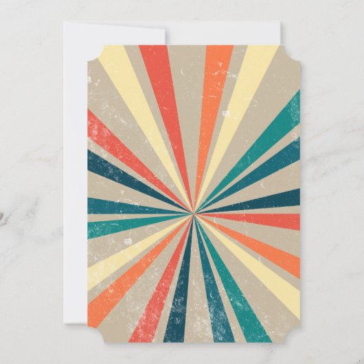 Kleurrijke Retro Rainbow Sunburst Weddenschap Kaart (Achterkant)