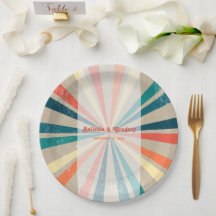Kleurrijke Retro Rainbow Sunburst Weddenschap