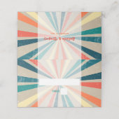 Kleurrijke Retro Rainbow Sunburst Weddenschap Plaatskaartje (Buitenkant ongevouwen)