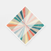 Kleurrijke Retro Rainbow Sunburst Weddenschap Servet (Hoek)