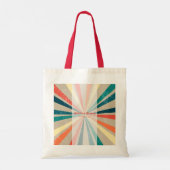 Kleurrijke Retro Rainbow Sunburst Weddenschap Tote Bag (Achterkant)