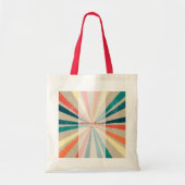 Kleurrijke Retro Rainbow Sunburst Weddenschap Tote Bag (Voorkant)