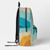 Kleurrijke Retro Rainbow Waves Gepersonaliseerde n Bedrukte Rugzak (Links)