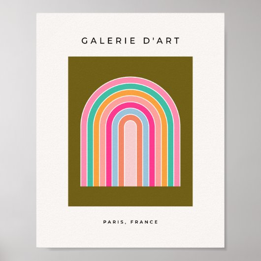 Kleurrijke Retro Regenboog Poster (Voorkant)