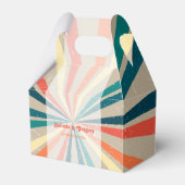 Kleurrijke Retro Regenboog Zonneuitbarsting Trouw Bedankdoosjes (Voorkant Zijde)