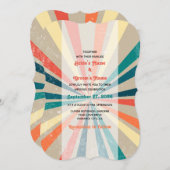 Kleurrijke Retro Regenboog Zonneuitbarsting Trouwd Kaart (Voorkant / Achterkant)