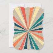 Kleurrijke Retro Regenboog Zonneuitbarsting Trouwd Kaart (Achterkant)