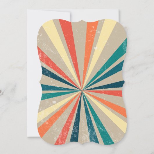 Kleurrijke Retro Regenboog Zonneuitbarsting Trouwd Kaart (Achterkant)