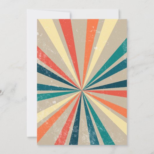 Kleurrijke Retro Regenboog Zonneuitbarsting Trouwf Save The Date (Achterkant)