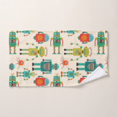 Kleurrijke Retro Robots Patroon Bad Handdoek (Handdoek)