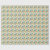 Kleurrijke Retro Robots Patroon Cadeaupapier (Vlak)