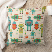 Kleurrijke Retro Robots Patroon Kussen (Deken)