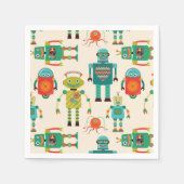 Kleurrijke Retro Robots Patroon Servet (Voorkant)