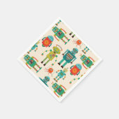 Kleurrijke Retro Robots Patroon Servet (Hoek)