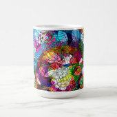 Kleurrijke Retro Romantische Bloemen Collage Koffiemok (Center)