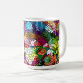 Kleurrijke Retro Romantische Bloemen Collage Koffiemok (Voorkant rechts)