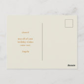 Kleurrijke Retro Roze Bloemige Gelukkige Verjaarda Briefkaart (Achterkant)