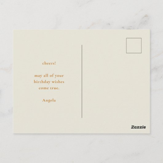 Kleurrijke Retro Roze Bloemige Gelukkige Verjaarda Briefkaart (Achterkant)