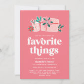 Kleurrijke Retro Roze Vakantie Favoriete Dingen Pa Kaart (Voorkant)