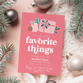 Kleurrijke Retro Roze Vakantie Favoriete Dingen Pa Kaart