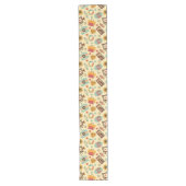 Kleurrijke Retro Runner Groovy Pastel Eetkamer Vre Lange Tafelloper (Voorkant)