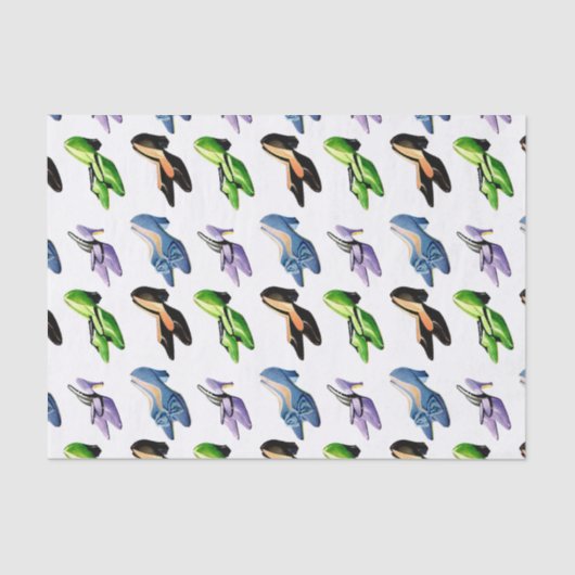 Kleurrijke Retro  schoenen Tissuepapier (Voorkant)