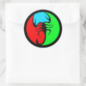 KLEURRIJKE RETRO SCHORPIOEN RONDE STICKER (Tas)