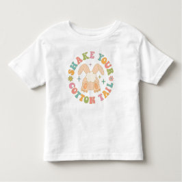 Kleurrijke retro schud je katoenen staartkonijn Pa Kinder Shirts