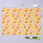 Kleurrijke Retro Sinaasappel Boho Flower Happy Bir Tissuepapier (Craft)