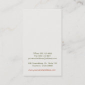 Kleurrijke Retro Sinaasappel en Rode Bloemen Visitekaartje (Achterkant)