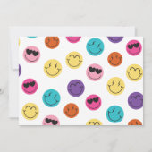 Kleurrijke Retro Smiles Emoji Checker Foto Verjaar Kaart (Achterkant)