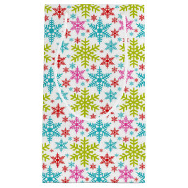 Kleurrijke Retro Sneeuwvlokken Kerst Klein Cadeauzakje