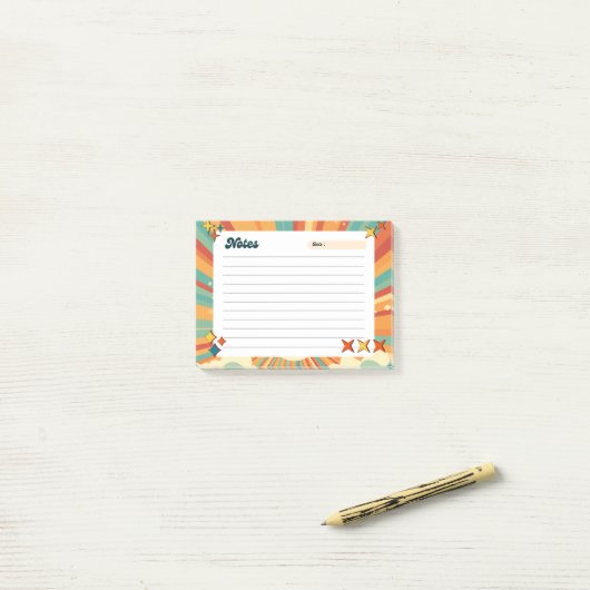 Kleurrijke retro speelse post-it notities post-it® notes (Op bureau)