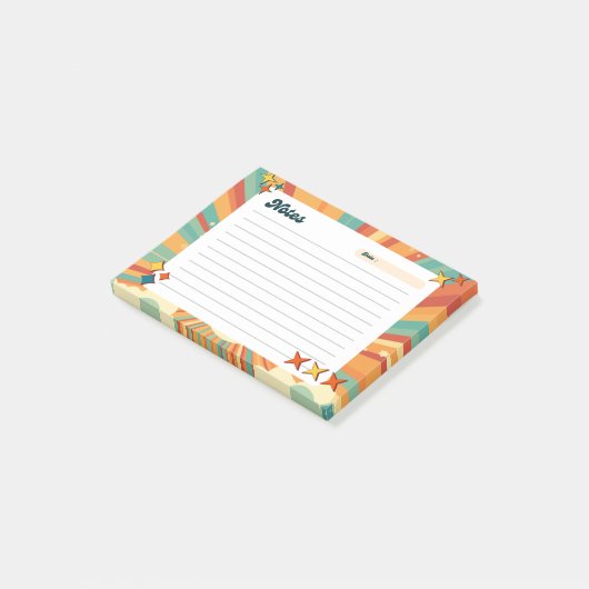 Kleurrijke retro speelse post-it notities post-it® notes (Schuin)
